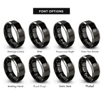 font options for inside engraving on black & gray poison skull rings