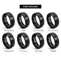 font options for inside engraving on black poison skull rings