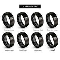 font options for inside engraving on black poison skull rings