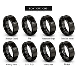 font options for inside engraving on black poison skull rings