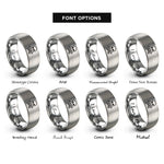 font options for inside engraving on grey poison skull rings