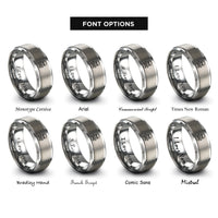 font options for inside engraving on silver poison skull rings