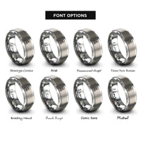 font options for inside engraving on gray poison skull symbol rings