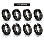 font options for inside engraving on black & grey poland rings