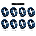 font options for inside engraving on blue polar grid rings