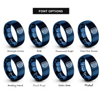 font options for inside engraving on blue polar grid rings