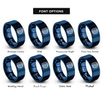 font options for inside engraving on blue polar grid rings