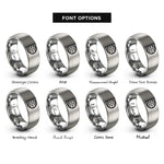 font options for inside engraving on silver polar grid rings