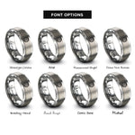 font options for inside engraving on silver polar grid rings