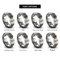 font options for inside engraving on silver polar grid rings