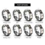 font options for inside engraving on grey polar grid rings