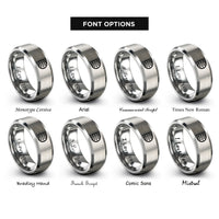 font options for inside engraving on grey polar grid rings