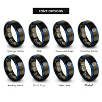 font options for inside engraving on gunmetal & blue polar grid rings