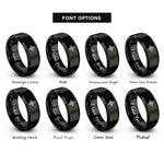 font options for inside engraving on black polaris north star rings