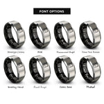 font options for inside engraving on black & grey polaroid rings