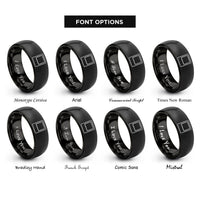 font options for inside engraving on black polaroid rings