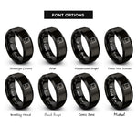 font options for inside engraving on black polaroid rings
