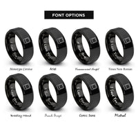 font options for inside engraving on black polaroid rings