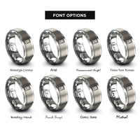 font options for inside engraving on grey polaroid rings