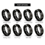 font options for inside engraving on black & silver police badge rings