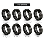 font options for inside engraving on black police badge rings