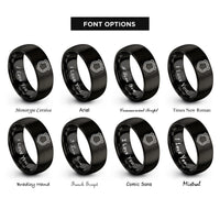 font options for inside engraving on black police badge rings