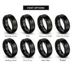 font options for inside engraving on black police badge rings