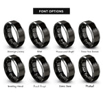 font options for inside engraving on black & grey police badge shield rings