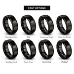 font options for inside engraving on black police badge shield rings