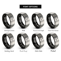 font options for inside engraving on black & grey police dog silhouette rings