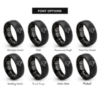font options for inside engraving on black police dog silhouette rings