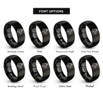 font options for inside engraving on black police dog silhouette rings