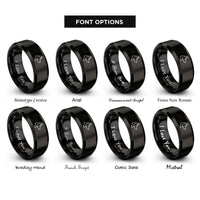 font options for inside engraving on black police dog silhouette rings