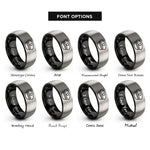 font options for inside engraving on black & silver police hat rings