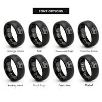 font options for inside engraving on black police hat rings