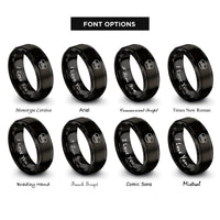 font options for inside engraving on black police hat rings