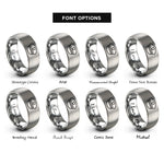 font options for inside engraving on grey police hat rings