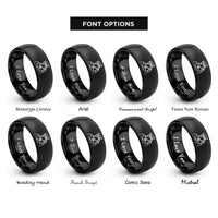 font options for inside engraving on black police officer salute rings