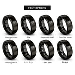 font options for inside engraving on black police officer salute rings