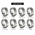font options for inside engraving on silver police officer salute rings
