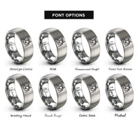 font options for inside engraving on silver police officer salute rings
