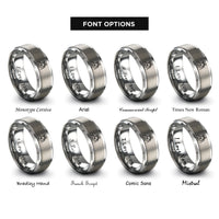 font options for inside engraving on gray police officer salute rings