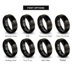 font options for inside engraving on black police shield star rings
