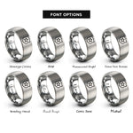 font options for inside engraving on grey police shield star rings