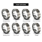 font options for inside engraving on grey police shield star rings