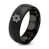 Benzene Ring – Tungsten Wedding Band, 8 mm, Black Comfort-Fit Unisex