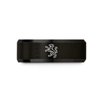 engraved tungsten ring him – black tungsten heraldic hound wedding band