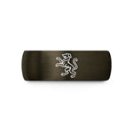 tungsten him wedding ring – gunmetal & black tungsten heraldic hound wedding band