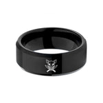 engraved him wedding rings – black tungsten pig skull wedding band