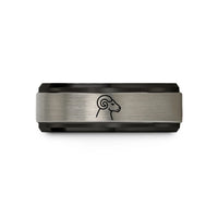 tungsten carbide ring him – black & gray tungsten ram wedding band